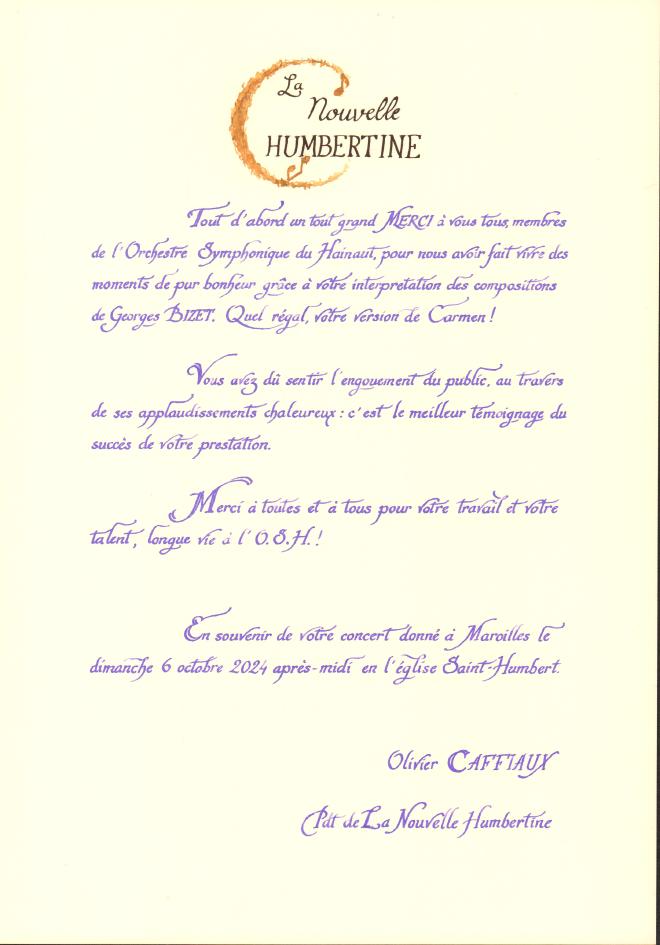 Lettre d'Olivier Caffiaux