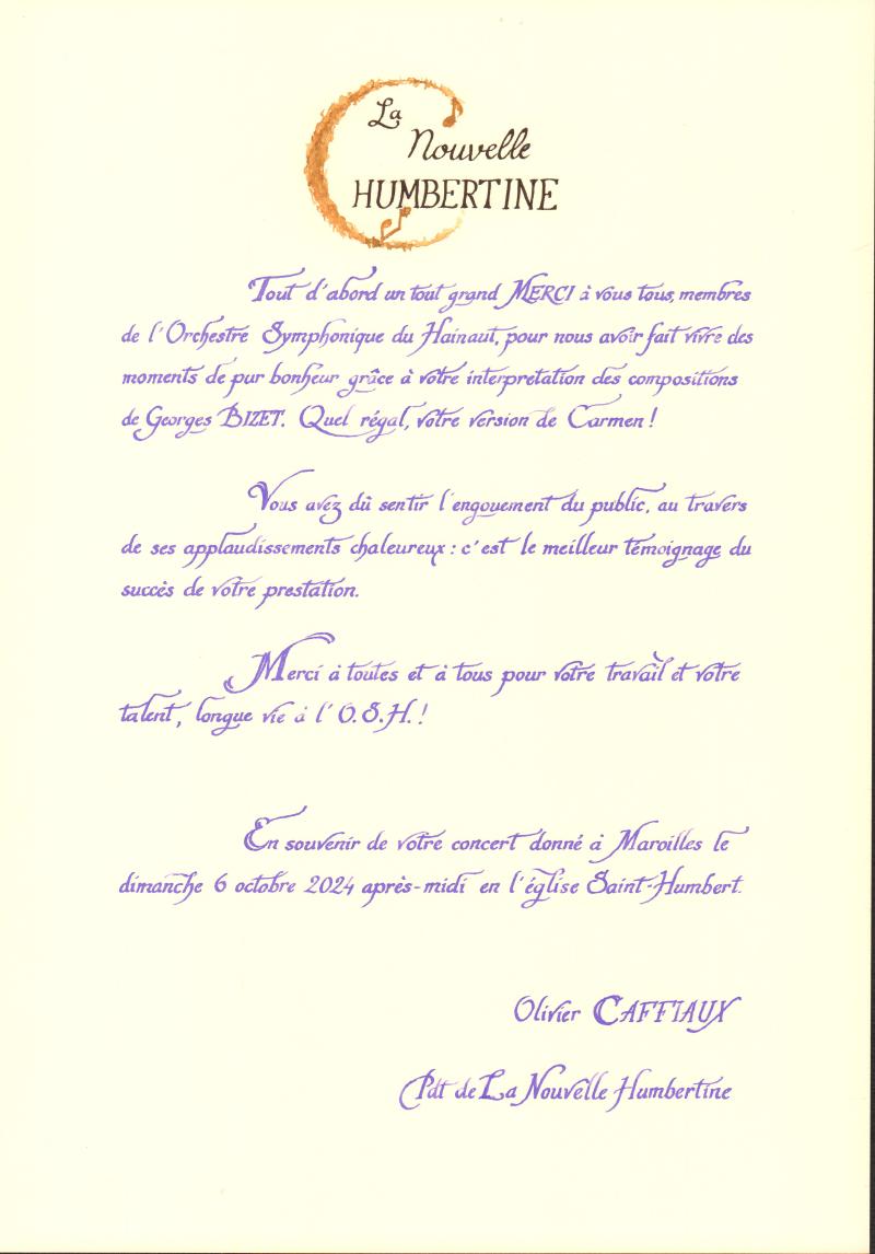 Lettre d'Olivier Caffiaux